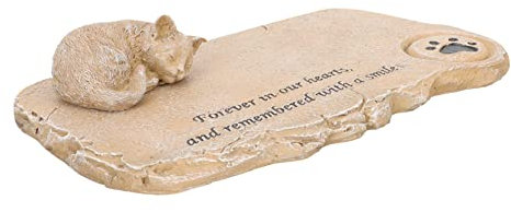 BESPORTBLE Placa Conmemorativa para Mascotas De Resina, Diseño Gatito Adorable, Tamaño Pequeño, Placa Conmemorativa para Exteriores, Decoración De Jardín, Recuerdo para Amantes De Mascotas