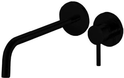 PAFFONI Rubinetteria - Miscelatore lavabo a Parete Colore Nero Opaco Bocca 245 mm Light LIG007NO70 - RUB10814 - Nero Opaco, 245 mm