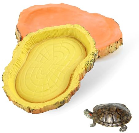 Wasserschale Terrarium 2 Stücke LandschildkröTen ZubehöR Wasserschale SchildkröTe Reptilien Wasserschale Futterschale Terrarium Trinkschale für Schlange Schildkröte