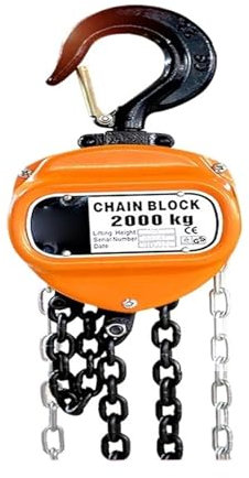 YQVEOT Handwinde, 1 Tonnen - 3 Tonnen Handhebelzug, Kleiner Hebeketten-Handzug mit umgekehrter Kette, manueller Kran-Handplattenspanner für Anhänger-, Boots-(1t)