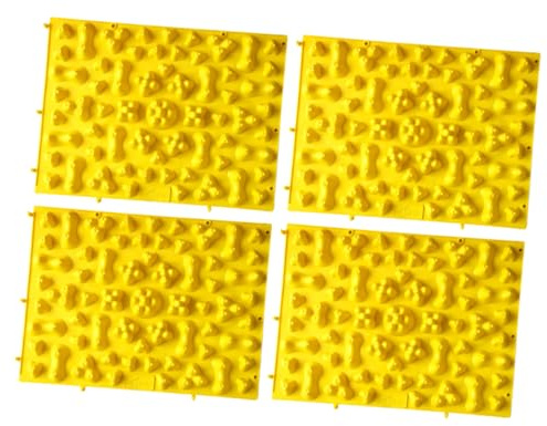Healeved 4piezas Cojín De Masaje De Pies Esterilla De Acupuntura Placa De Masaje Para Circulación Almohadillas De Para Casa y Oficina Amarillas