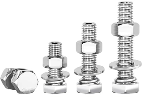 M10 Sechskantschrauben und Muttern Set – 10 Stück M10x16mm Edelstahlschrauben A2 V2A mit Selbstsichernde Muttern – Rostfrei Schrauben Set für Möbel, Auto, Fahrrad, Boot, 3D-Druck