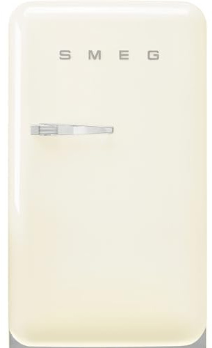 Smeg, FAB10HRCR6 Réfrigérateur Happy Bar Vintage 1 Porte, 135L, Charnières à Droite, Froid Statique, 2 Clayettes Réglables, Porte-Bouteilles et Éclairage LED, H 97cm, Crème