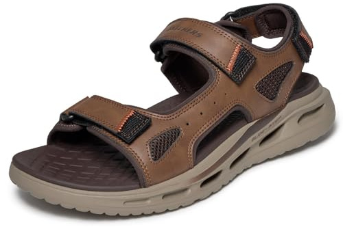 Skechers ORVAN SD - Sandalias para Hombre, Color marrón sintético/Nailon, Talla 46