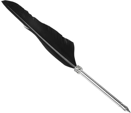 TOPINCN Klassisches Luxus-Füllfederhalter-Set, Antiker Federkiel mit Ledernotizbuch, Tolle Schreibwarenbox für Kreative Köpfe (BLACK)