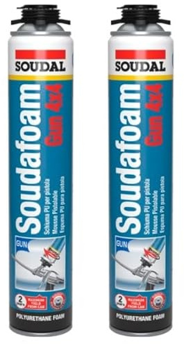 2 botes de Soudal espuma de pistola 4x4 750 ml (Soudafoam)