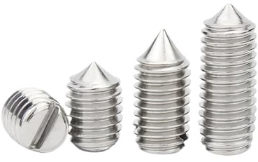 Tornillos de fijación cónicos de cabeza ranurada de acero inoxidable 304, 20 unidades de pernos sin cabeza(M5 x8mm)