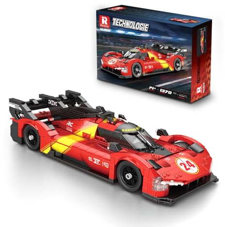 Reobrix Supersportwagen Bausatz,11041 Rennwagenmodell im Maßstab 1:16 aus Le Mans,Supersportwagen Bausatz für Erwachsene Motorsportfans,Sammlerstück für zu Hause oder das Büro Geschenk (1370 Stück)