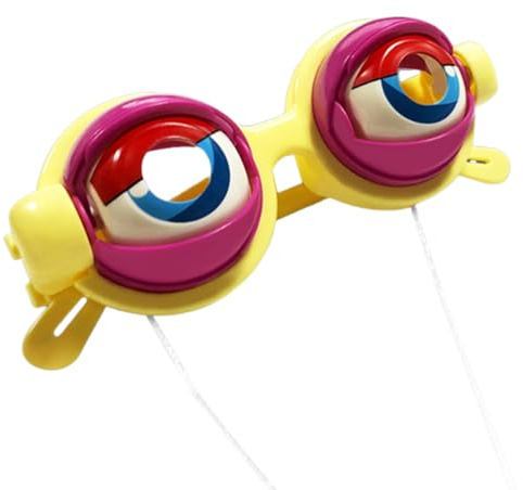 Lustige Augapfel Brille – 4 Stile Crazy Eyes Scherzartikel | Wackelaugen Partybrille Für Kinder Erwachsene | PVC Kostüm Zubehör Fotorequisiten, Lustige Geschenke Mitbringsel, Geburtstag Gadget