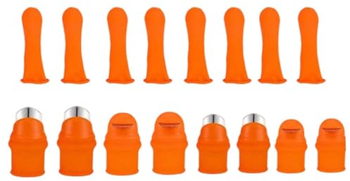Coupe-pouce pour le jardinage - Outil de Cueillette pour en Acier Inoxydable Seize Pièces | Protège-Doigts en Silicone avec Lame,Concombres Aubergines Poivrons Tomates Haricots Verts