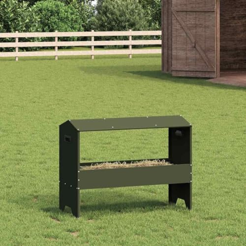 LoogCape fodertråd för husdjur av stål 79 x 35 x 62 cm väderbeständig, stor kapacitet, enkel installation, hållbar, för inomhus- och utomhusbruk, perfekt för djurhållning, foder- och vattendispenser