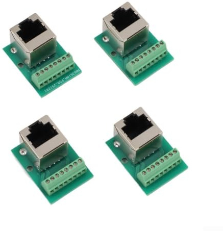 Pour prise Ethernet RJ45 pour carte Breakout 8 contacts, vert (vertical) | Design à 8 contacts, connexion à bornes à vis, connexion sécurisée, circuit imprimé vert, prêt à l'emploi