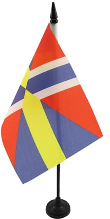 AZ FLAG bordsflagga Sverige-Norge 1814-1905 21 x 14 cm - liten norsk svensk kontorsflagga 14 x 21 cm