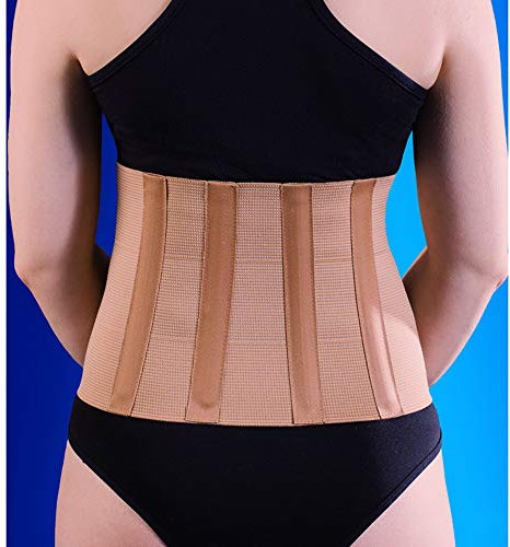 Stützgürtel für den unteren Rücken –Μit 4 Riemen und Verschluss mit Klettverschluss –Rückenbandage für Hexenschuss, Ischias,Muskelverletzungen, Hernie, postoperative Unterstützung (Small-21cm)