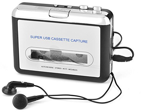Hopcd Cassette to MP3 Converter, USB Cassette Tape to PC/ MP3 /CD Switcher Converter Capture with Headphones for 2000 / XP/Vista 7, USB Portable Cassette Converter