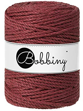Bobbiny Oeko-Tex Premium Makramee Garn aus ökologischer Baumwolle in Wild Rose 5 mm x 100 m