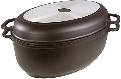 Cazuela de aluminio fundido con revestimiento antiadherente y parrilla, aprox. 8 litros