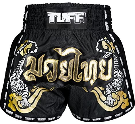 TUFF Sport Women's Unisex-Adults Kids Brown Muay Thai Shorts (S) - MSC105 Tora Mori to Kingyo