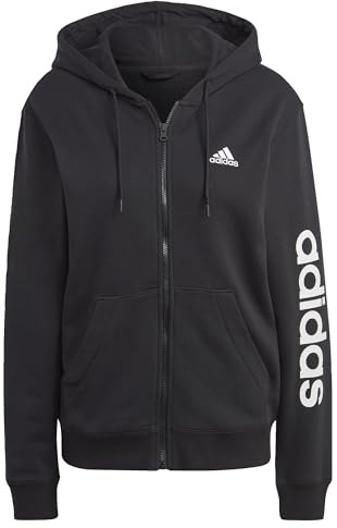 Adidas Damen Essentials Linear Full-Zip French Terry Hoodie (Plus Size) Trainingsjacke mit Kapuze