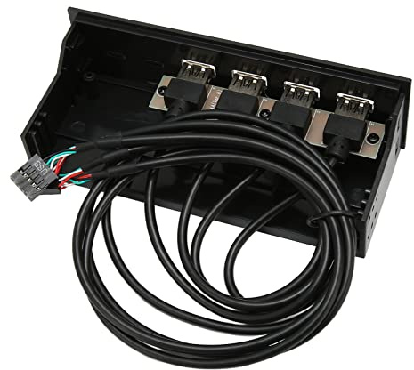 ciciglow 5,25-Zoll-USB-2.0-Frontblenden-Hub, 4 Anschlüsse, 19-poliges Optisches Laufwerk, Computer-Erweiterungskarte für 11 10 8.1 8 7, für Vista, für XP