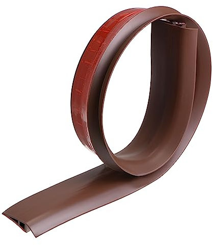 QUARKZMAN Abziehen und Aufkleben Bodenübergangsstreifen 2.75 Breit PVC Teppichkantenverkleidung Randbeschnitt Streifen für Laminat Türöffnung Höhe Weniger Als 4mm/0.7 Kaffee 3.28Ft