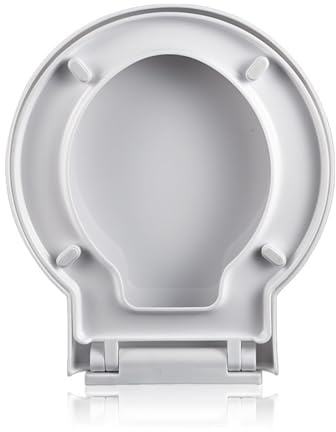 Flipped Warmth WC-Sitz in Weiß, WC Deckel Runder, WC Brille Mit Absenkautomatik Aus Duroplast Mit Schnelle Veröffentlichung Scharnier, Klobrille Mit Absenkautomatik,39 * 40cm