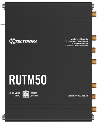 Teltonika RUTM50 Router inalámbrico Gigabit Ethernet de Doble Banda (2,4 GHz/5 GHz) 5G Nero