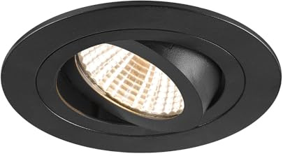 SLV NEW TRIA 75, Deckeneinbauleuchte, 2700K, 38°, IP 20, rund, schwarz