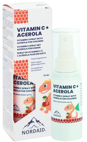 Vitamin C Kinder Spray - Ab 3 Jahre - Für 200 Tage - Vitamin C für Kinder - Kinder Vitamine ab 2 Jahre - Kindervitamine - Nordaid