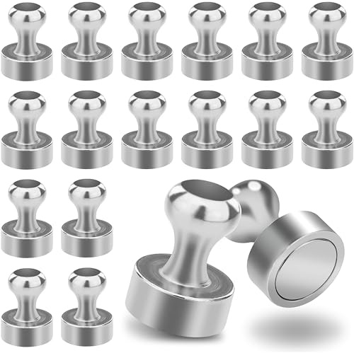 Poppstar 18x silverfärgade magneter (12x16mm, stark, vidhäftningsförmåga 3kg), silver
