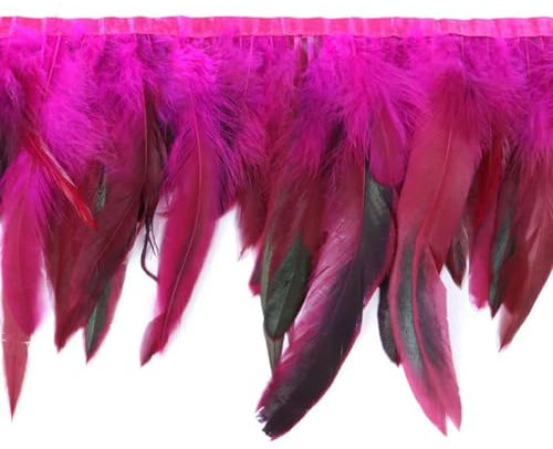XDMING 1M Natürliche Hahn Huhn Fasan Feder Borte Hochzeit Dekor Karneval Nähen Kleidung Gefärbt Hahn Feder Fransen Handwerk 15-20CM