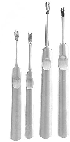 Rankomu 4-teiliges Lederkanten Werkzeug Set aus Edelstahl - Professionelle U/V-Falzwerkzeuge für Lederarbeiten (95mm/113mm) - Ideal für Taschen, Gürtel, Schuhe & DIY Lederprojekte