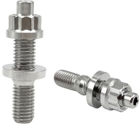 RISON-Titanium 2 Set Titan Auspuffkrümmer Stehbolzen Kit M10x1.25x45mm, GR5 Titan Ansaugung Auspuff Bolzen und Muttern Kit, Krümmerstehbolzen Abgaskrümmer Kit passend für Ford, Honda