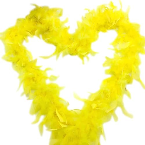 2 m flauschige Truthahn-Federboa Schal lang Kostüm Boas Hochzeit Party Federboas Halloween Handwerk Boas Tanzende Königin Boas Gelb