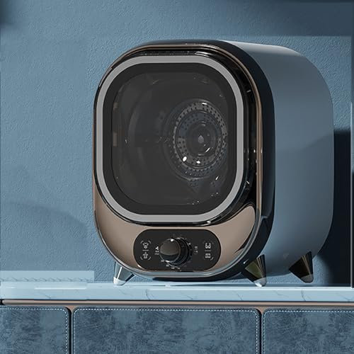 LHQYA Secadora De 450 W, Mini Secadora Ropa Acero Inoxidable, Volumen Cilindro Interior: 0,8 Kg/Secado Aire Frío: 0-80 Min/Secado con Aire Caliente: 0-200 Min/bajo Ruido, Utilizada Ropa Ajustada