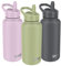 SHO Stainless Steel Guzzler Water Bottle with Straw Lid - Leakproof, Dishwasher Safe, BPA Free, No Sweat, Vacuum Insulated Double Walled Metal Flask, 950ml & 1900ml - 24 Hours Cold (Sage, 950ml)