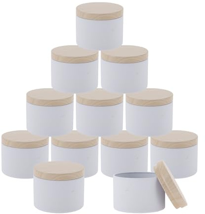 CAPASTEC 12 Pz Barattoli per Candele, Barattolo per Candele con Coperchi per la Realizzazione di Candele All'Ingrosso Bianco 4 once | Materiale Latta, Capacità 4 Once, Con Coperchi Sigillati, Finitura Opaca, Riutilizzabili, Per Regali, Compleanni, Natale