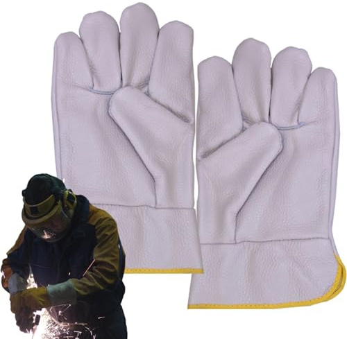 Guantes de trabajo de seguridad, resistentes al calor, guantes de protección para exteriores, guantes antiquemaduras para soldadores, barbacoas, parrillas, chimeneas, estufas de leña, horno