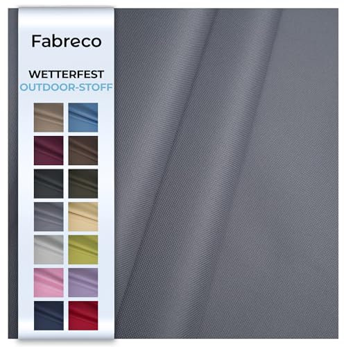 Fabreco – Wasserabweisender Oxford 250D Polyester Stoff Meterware 100x160cm | Vielseitiger Outdoorstoff für Gartenmöbel, Zelte & Sonnenschutz | Leicht, robust & pflegeleicht, Grau