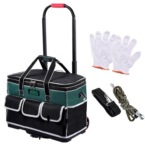 Werkzeugtasche mit Rollen,Roller-Werkzeugtasche | Tragbarer Organizer für Handgepäck | Wasserdichte Rollwerkzeugtasche, Aufbewahrungsorganisator mit Teleskopgriff für Elektriker