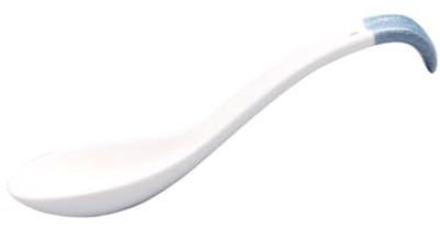 DECHOUS Rice Serving Spoon Japanese Style Ceramic Ladle Comfortable to Hold Curve Handle Multi-Purpose for Soup Sauce Vinegar for Home Restaurant
