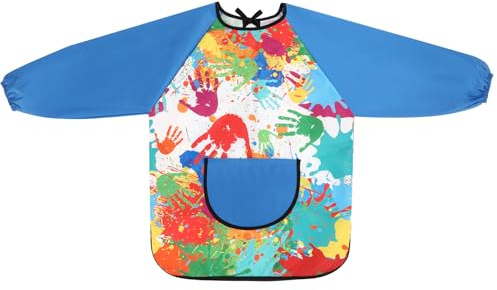 GSrenyu Waterproof Kids Painting Apron, Child Art Smock with Pocket