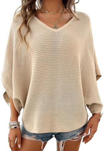 TcIFE Haut d'été en Crochet pour Femme, Manches Chauve-Souris, Manches Courtes, col en V, surdimensionné, Style bohème, Pull à découpes