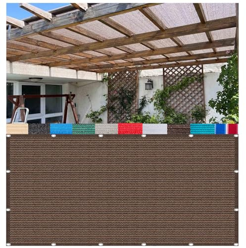 CAQXAQP Marrone Rete Ombreggiante,1.5mx2m Telo Ombreggiante Occhiellato 180g/m², Traspirante e 90% Anti UV,per Giardino, Pergola, Balcone Privacy e Terrazzo Protezione Solare