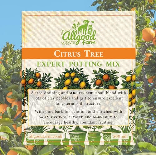 Allgood Farm Citrus Tree Soil - Expert Enriched Potting Soil Mix for Orange, Lemon, Lime, Grapefruit, Kumquat, Pomelo (5 Litres)