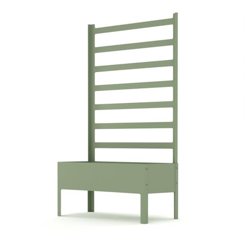 Moranduzzo - Fioriera Cadrega con Griglia per Rampicanti, Design Roberto Giacomucci, Lamiera Zincata per Interno/Esterno, Stile Moderno, Made in Italy, Linea Signora Flaim (Verde, 42x122x180 cm)