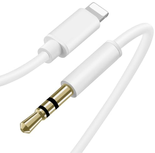 1 PCS Stereo Speaker Jack to Lightning Cable,1M Aux Cable for iPhone in Car 3.5mm Aux Cord,Aux Cable Compatible with iPhone 13/12/i-Pod,Car Headphone Home Stereo Speaker Jack to Lightning Cable