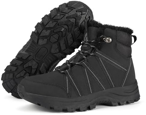 Mishansha Botas de Nieve Mujer Cálido Forrados Invierno New Negro 37 EU