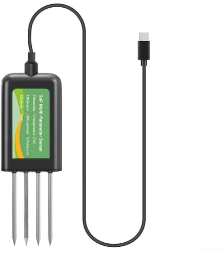 Jotekonoby 8-in-1 USB Bodentester mit Feuchtigkeit, pH, Leitfähigkeit und NPK Nährstoffanalyse für und Hongmeng Systeme - IP68 wasserdichte landwirtschaftliche Bodentests