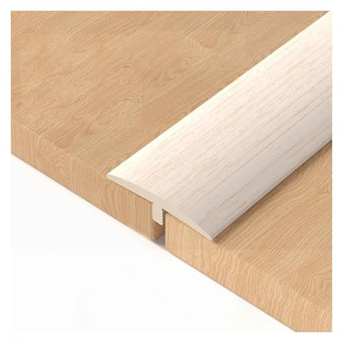 Bodenbelag-Randstreifen, Übergangsleiste, T Profil Übergangsleiste, PVC Übergangsleiste Selbstklebend, Für Türen, Schwellen, Fliesen, Laminat, Planken(Beige)